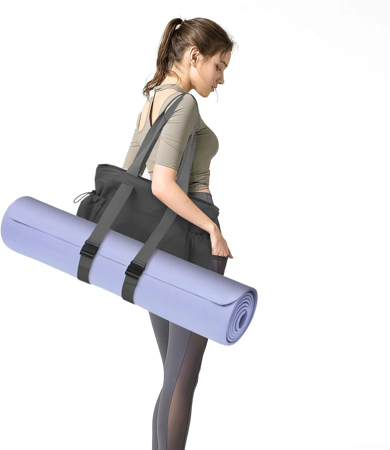 Yoga Bags for Women Yoga Tote Bag Yoga Mats Bags with Adjustable Strap Shoulder Bags Carrier Carryall for Yoga Pilates Travel Beach Gym Work
